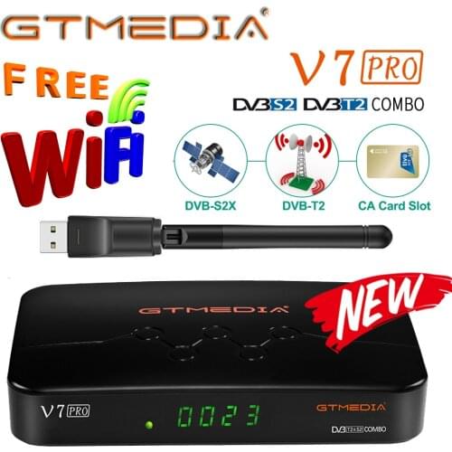 Satellite TV Receiver,GTMEDIA V7 pro,DVB-S/S2/S2X+T/T2,Decoder CA Card ,Support H.265 Built-in WIFI,Italy France Portugal ccam