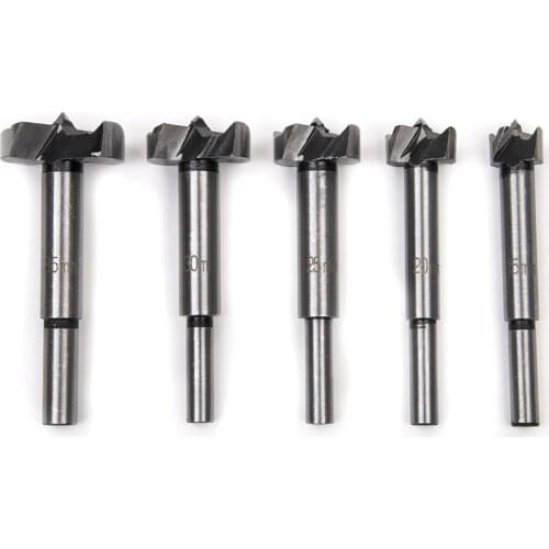 5pcs Forstner Wood Drill Bit 15-35mm Forstner Auger Woodworking Steel Hole Saw Cutter Reaming Hinge Bit Set