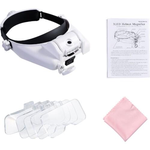 Magnifying Glass With Light LED Illuminated Headl Loupe Headlamp For Dental Surgical /Sewing/Crafts/Reading/Jewelry/Close Work