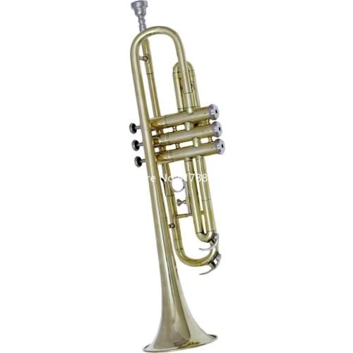 High Quality Bb Trumpet Brass Gold B Flat Professional Musical Instrument with Mouthpiece Case Free Shipping
