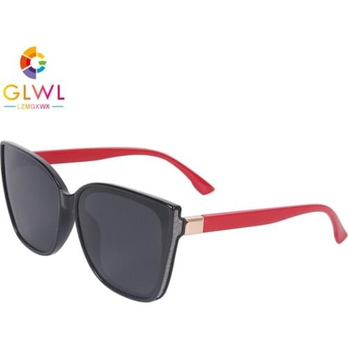 2021 Glasses Women Brand Luxury Sunglasses Polarized Ladies Driving Eyewear Female Retro Cat Eye Sunglass Oversized Black Lenses