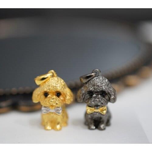 S.EAST SUN Cute Little teddy wire drawing Pendant Silver 925
