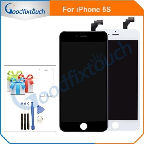 For iPhone 5S LCD Display With Touch Screen Digitizer Assembly No Dead Pixel Replacment Parts With Gift Free Shipping