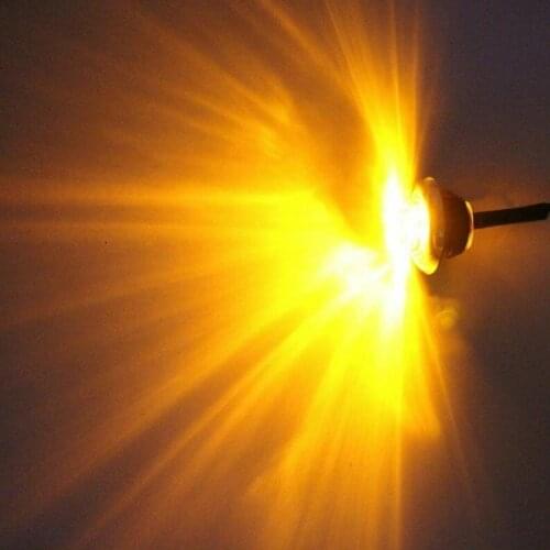 10pcs Truck Festoon Signal Light 3/4 Inches Round Side Lamps with Electroplate Stainless Steel Frame 12V Lights Goods for Truck