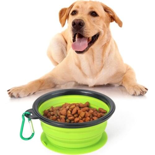 350ML/1L Foldable Dog Bowl Folding Silicone Pet Bowl Portable Dog Water Bottle Dogs Food and Water Bowl Pet Supplies Dog Bowls