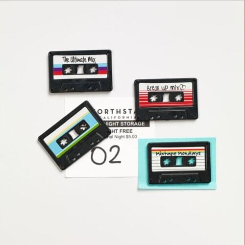 4 Pcs/Lot Fridge Magnet Nostalgia Disk Disc Record Cassette Tape Refrigerator Magnetic Message Sticker Funny Children Kids Home