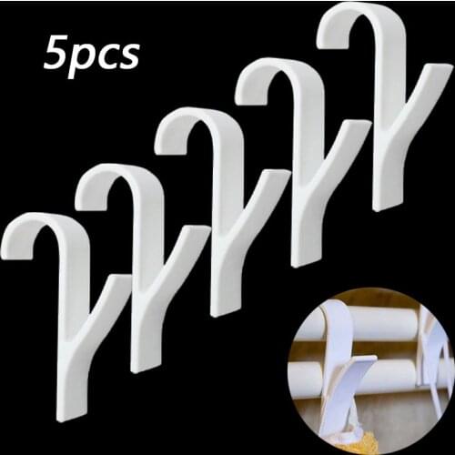 5pcs/lot Hanger For Heated Towel Rail Clothes Hanger Bath Hook Holder Plegable Scarf Hanger White Clear Towel Rack Bathroom Hook
