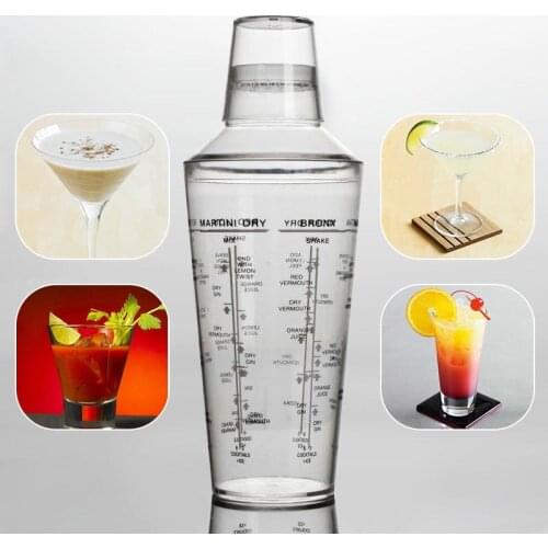 700ML Professional Transparent Plastic Margarita Drink Shaker Mixer Party Cocktail Shaker Bartending Tools Supplies Bartender