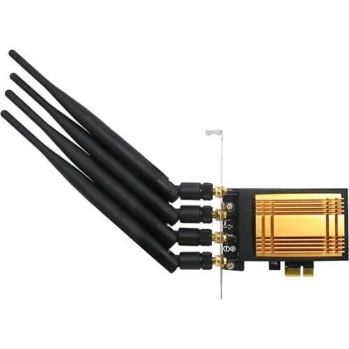 Desktop pc wifi pci-e adapter 867mbps 4pcs* 6db antennas wireless computer network card 802.11a/b/g/n/ac comes with heat sink
