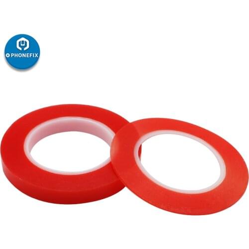 PHONEFIX 25M Strong Acrylic Adhesive PET Red Film Clear Double Side Tape For Phone Tablet LCD Screen Glass 2mm/4mm/6mm/8mm/10mm