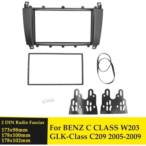 Double Din Radio Facia For BENZ C CLASS W203 GLK-Class C209 2005-2009 2DIN DVD Player Fascia Car Stereo Radio Installtion Dash