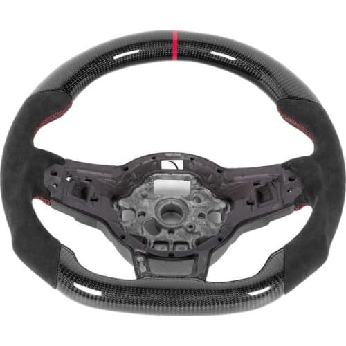 Car Steering Wheel car accessories Carbon Fiber Steering Wheel Suede Fit for Mk7/Mk7.5 GTD/R 2013-2020 Red Stitching Car Horns
