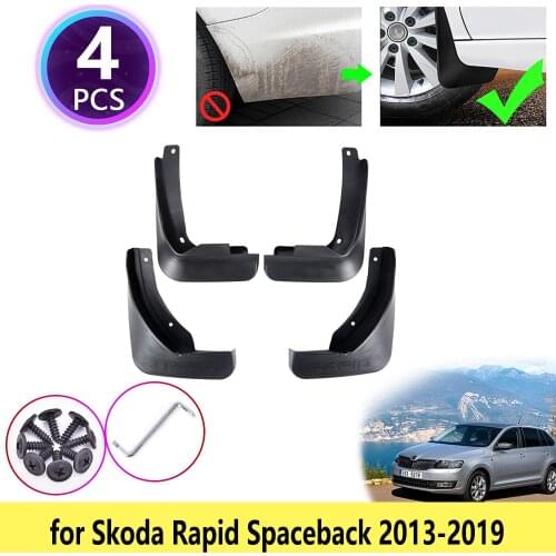 4PCS for Skoda Rapid Spaceback Hatchback 2013~2019 Mudguards Mudflaps Fender Mud Flap Splash Guards Car Accessories 2015 2018