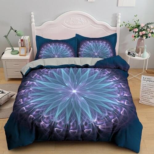 Mandala Printing Black Boho Soft Microfiber Duvet Cover Sets Bedding Set Twin/Full/King/Queen Size 2/3 Pieces With Pillowcases