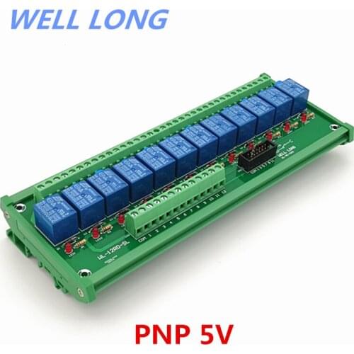 DIN Rail Mount 12 Channel PNP Type 5V 10A Power Relay Interface Module,SONGLE SRD-5VDC-SL-C Relay