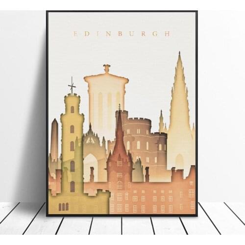 Edinburgh Scotland Skyline Canvas Print Wall Art Poster Picture Modern Bedroom Living Room Decoration No Frame