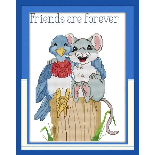 Everlasting Love Forever Friends Chinese Cross Stitch Kits Ecological Cotton Stamped 11CT 14CT DIY New Year Decorations For Home