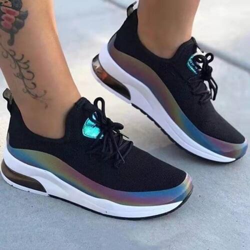 2021 New Sneakers Women Casual Shoes Mesh Air-Cushion Flat Anti-Slip Women Sneakers Outdoor Jogging Trainer Female Vulcanized