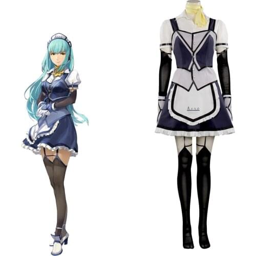 The Legend of Heroes VI Sora no Kiseki Lysette Twining Cosplay Costume Adult Dress Apron Suit Halloween Carnival Outfits