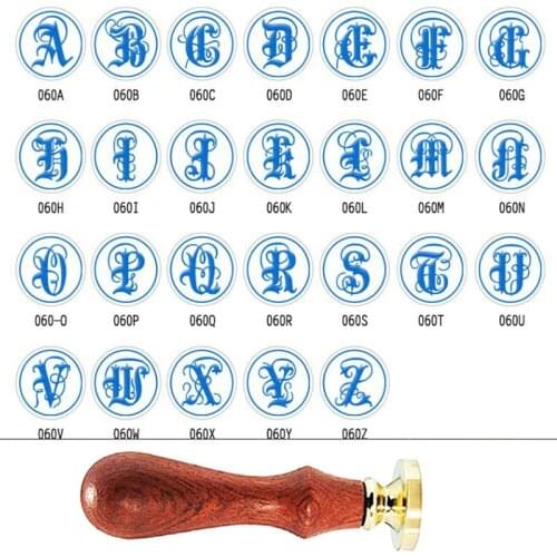 Seal Wax Kit,Vintage Initial Letters A-Z Alphabet Wax Badge Seal Stamp Kit Wax Set Tool Gift(A-Z)