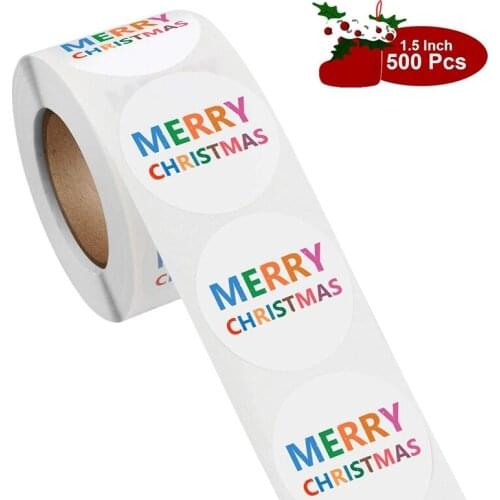 500Pcs/roll Merry Christmas Stickers Christmas Style Label For Child Gift Decor Small Shop Product Packaging Stickers Label