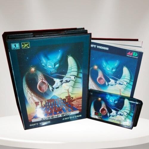 Eliminate Down Japan Cover with Box and Manual for MD MegaDrive Genesis Video Game Console 16 bit MD card