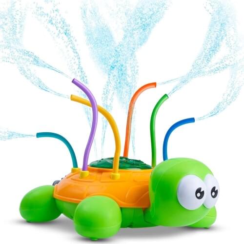 Outdoor Water Spray Sprinkler for Kids and Toddlers Backyard Spinning Turtle Sprinkler Toy Wiggle Tubes Splashing Fun for Summer