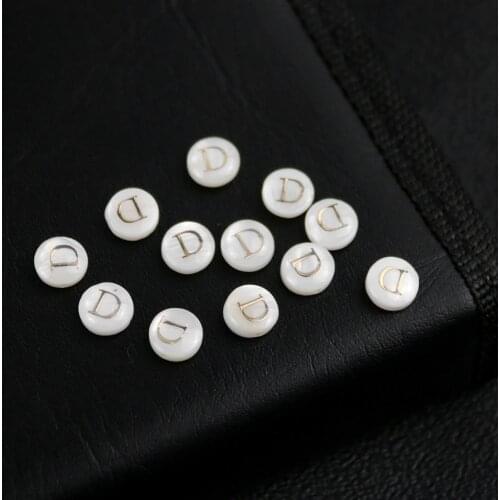 2pc Natural Shell A-Z Alphabet Letter Charm Pendant Initial Round Mother Pearl Seashell Bead DIY Jewelry Making Earring Necklace