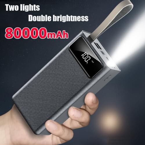 Power Bank 80000mAh Portable Charging Poverbank Mobile Phone External Battery Charger Powerbank 80000 mAh for Xiaomi Mi