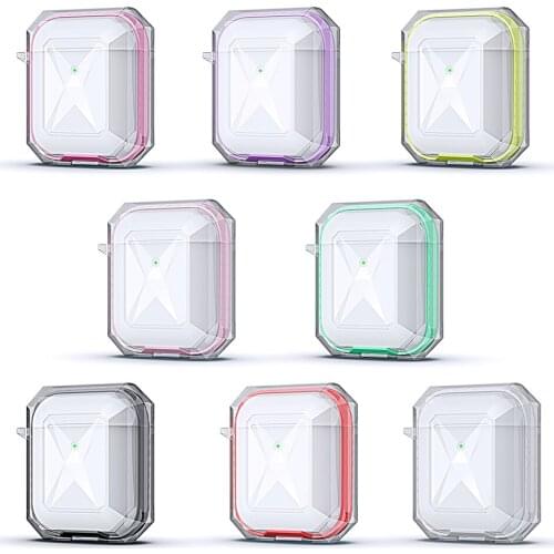 3D Color Contrast Transparent Diamond Earpods Case for Apple Airpods 2 1 Clear Earphone Cover for Airpod Air Pods 2/1 Coque Etui