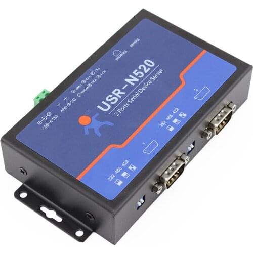 Q18040 USR-N520 Serial to Ethernet Server TCP IP Converter Double Serial Device RS232 RS485 RS422 Multi-host Polling