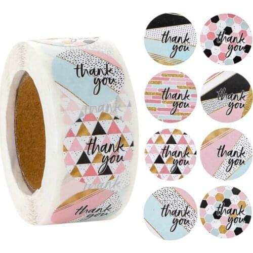 Christmas Gift Sealing 500Pcs/roll Stickers Thank You Love Design Diary Scrapbooking Stickers Party Gift Decorations Labels
