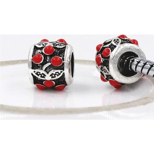 Big hole 3D full flower murano cherry beads Charms Big Hole fit pandora Bracelet DIY Fashion Jewelry