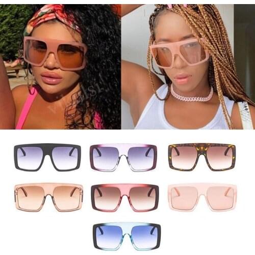 Pink Bulk Wholesale Sunglasses Women Brand Design Oversized Square Sun Glasses Men Vintage Retro Shades Shield Windshield Oculos