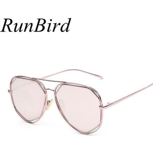 RunBird Gothic Fashion Sunglasses Brand Woman Unique Irregular Hollow Frame Oversized Sunglasses Lentes De Sol Mujer R055