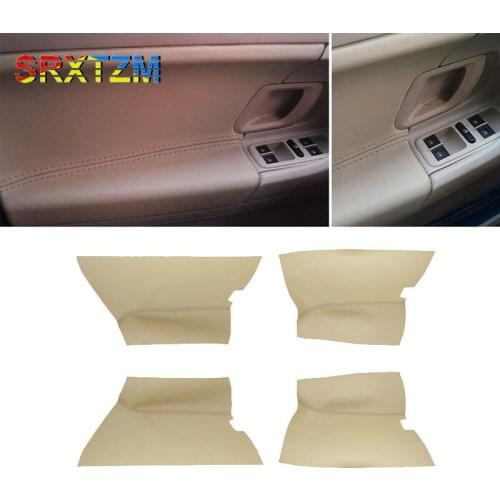 SRXTZM 4pcs High Quality DIY Good Quality Microfibre Leather Interior Door Panel Armrest Cover For Skoda Fabia 2008-2014