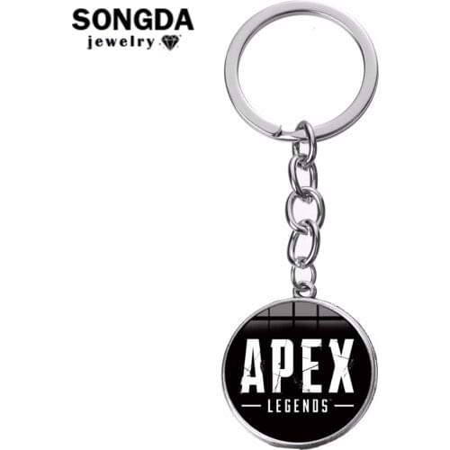 SONGDA High Grade Apex Legends Metal Keychain Trendy 17 Style Game Logo Keyring Cool Key Holder Car Accessories Gift for Boy Men