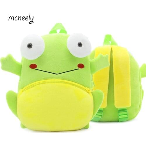 2-4 Years Old Kindergarten KidsFrog Backpacks Baby Girls Boys Cute Schoolbag Plush Backpack Children Cartoon School Bags