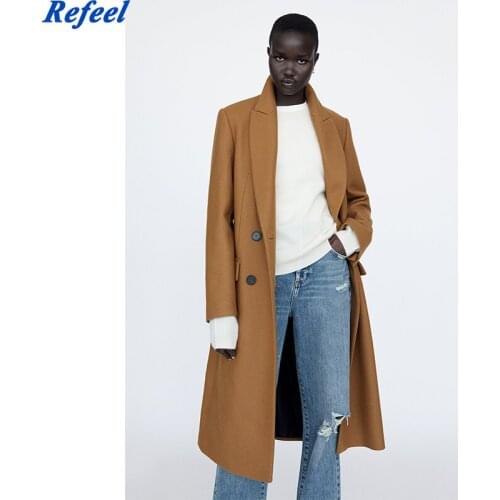 New Autumn Winter Women Coat Jackets Double Breasted Solid Trench WomenBig Pocket Thick Warm Cashmere Jacket Casual Streetwear