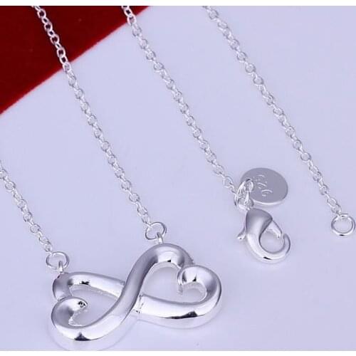 N148 Lucky Charm Silver Color Pendants For Women Jewelry Necklace Women Accessories Fashion 8-Shaped Necklace /dfqalwxa Hso