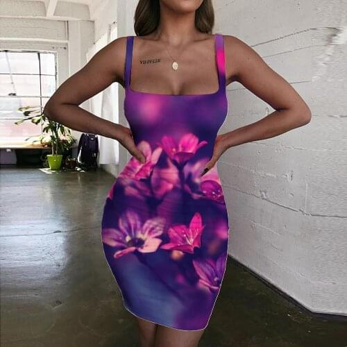 Giyu Brand Beautiful Dresses Women Flowers Halter Sleeveless Landscape 3d Print Harajuku Sundress Womens Clothing Plus Size