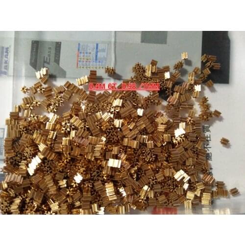 0.4M 6T copper gear For 0.98 mm 1 mm shaft hole Thickness 3 mm Outer diameter 3.2 mm