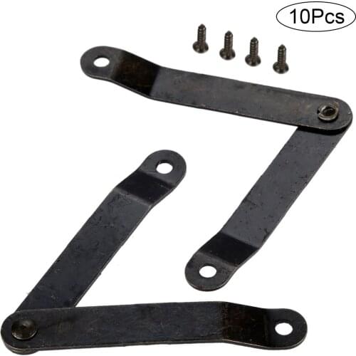 10pcs Antique Bronze Lid Support Hinges Stay Vintage Wooden Box Cabinet Door Kitchen Cupboard Hinges Lid Stay