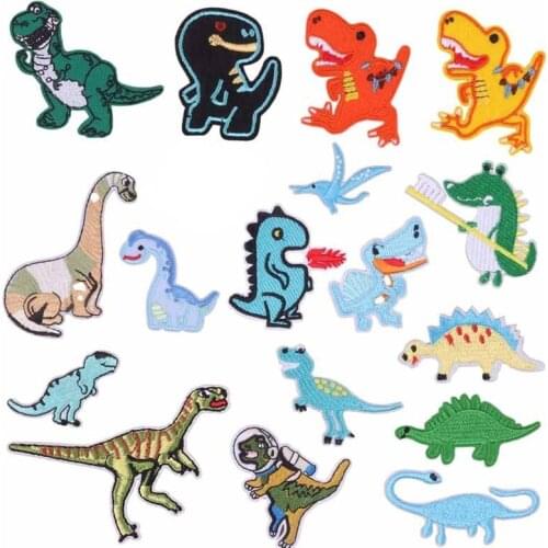 17 types Cartoon dinosaur iron patch embroidered cloth for clothing badge for ironing DIY t-shirt decoration Sewing clothe patch