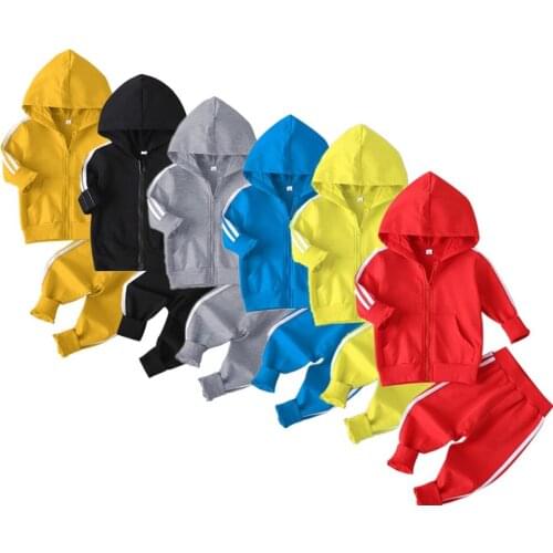 2021 Spring Baby Casual Tracksuit Children Boy Girl Zipper Jacket Pants Joggers Kids Leisure Sport Suit Infant Clothing 25