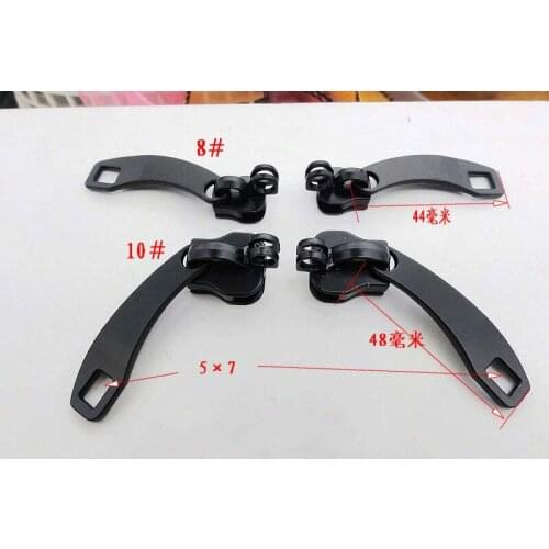 Free shipping #8 #10 metal slider with keyhole lock hole 4pcs used for nylon zipper best in luggage bags accessories wholesale