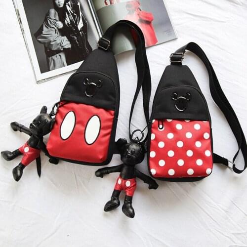 Disney Mickey Minnie Children mini bag boy girl cartoon doll bag shoulder bag messenger Travel storage Chest bag