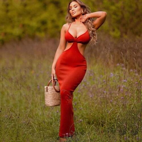 Kylie Jenner 2021 hot new womens V-neck irregular suspenders halter sexy stitching casual fashion long skirt banquet dress