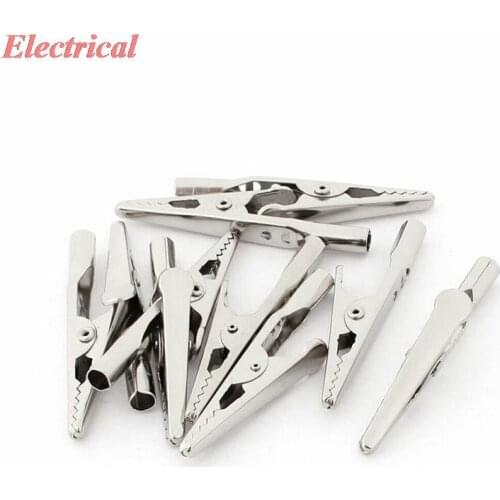 Electric Test Crocodile Alligator Clips Clamps Silver Tone