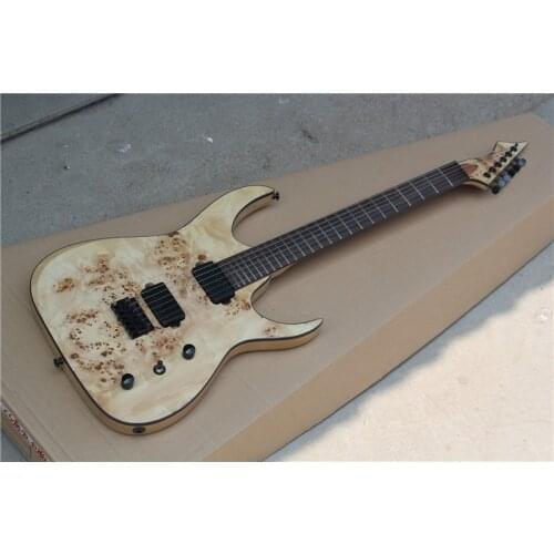 Classic custom 6 string electric guitar elm body, natural wood color, free shipping